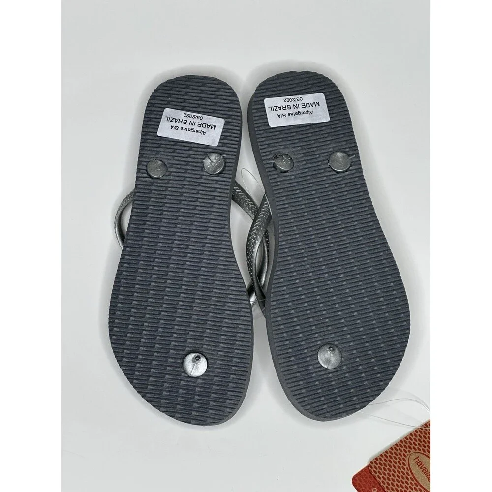 Havaianas Slim Girls Steel Gray/Silver Flip Flops